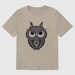 Женская футболка оверсайз Узорчатый филин