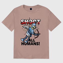 Футболка оверсайз женская Бендер - купидон, цвет: пыльно-розовый