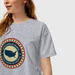 Футболка оверсайз женская American mood, цвет: меланж — фото 2