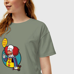 Футболка оверсайз женская Клоун Оно - Симпсоны, цвет: авокадо — фото 2