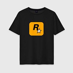 Женская футболка оверсайз Rockstar logo