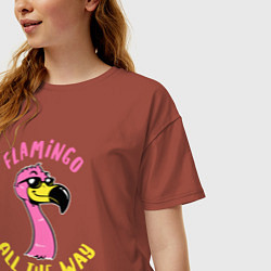 Футболка оверсайз женская Flamingo all the way, цвет: кирпичный — фото 2