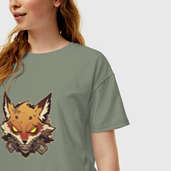 Футболка оверсайз женская Безумный лис, цвет: авокадо — фото 2