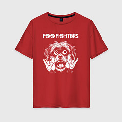 Футболка оверсайз женская Foo Fighters rock dog, цвет: красный