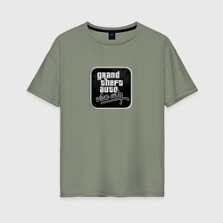 Футболка оверсайз женская GTA logo black, цвет: авокадо