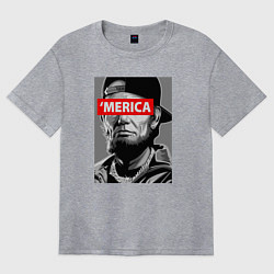 Футболка оверсайз женская Линкольн - Америка, цвет: меланж