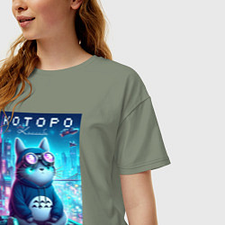 Футболка оверсайз женская Которо - коллаба, цвет: авокадо — фото 2