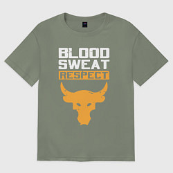 Женская футболка оверсайз Blood sweet respect logo