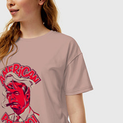 Футболка оверсайз женская Trump - american psycho, цвет: пыльно-розовый — фото 2