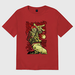 Футболка оверсайз женская Limp Bizkit skull, цвет: красный