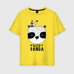 Футболка оверсайз женская Wild panda, цвет: желтый