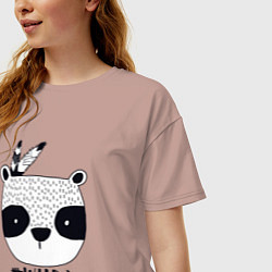 Футболка оверсайз женская Wild panda, цвет: пыльно-розовый — фото 2