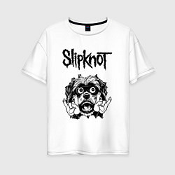 Футболка оверсайз женская Slipknot - rock dog, цвет: белый