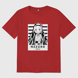 Футболка оверсайз женская Nezuko girl hunter one, цвет: красный