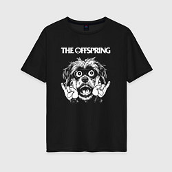 Футболка оверсайз женская The Offspring rock dog, цвет: черный