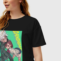Футболка оверсайз женская Дандадан Момо Аясэ, цвет: черный — фото 2
