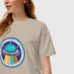 Футболка оверсайз женская Want to believe, цвет: миндальный — фото 2