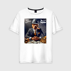 Футболка оверсайз женская Dog Corleone - ai art fantasy, цвет: белый
