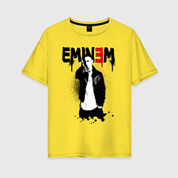 Футболка оверсайз женская Eminem finger, цвет: желтый