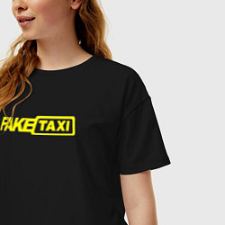 Футболка оверсайз женская Fake taxi black, цвет: черный — фото 2