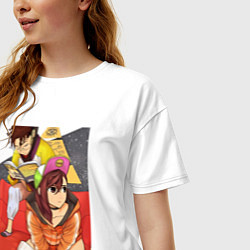 Футболка оверсайз женская Дандадан: Момо Аясэ, цвет: белый — фото 2