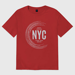 Футболка оверсайз женская Районы Нью-Йорка, цвет: красный