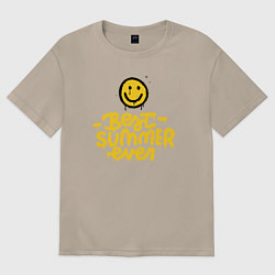 Футболка оверсайз женская Лучшее лето на свете, цвет: миндальный