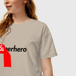 Футболка оверсайз женская Супергерой, цвет: миндальный — фото 2