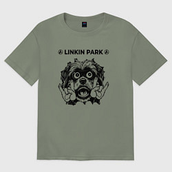 Футболка оверсайз женская Linkin Park 2024 - rock dog, цвет: авокадо