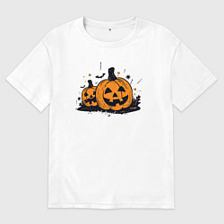 Футболка оверсайз женская Pumpkins, цвет: белый