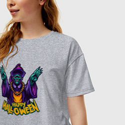 Футболка оверсайз женская Magic halloween, цвет: меланж — фото 2