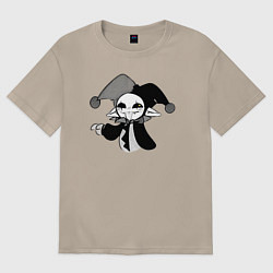 Футболка оверсайз женская Мультяшный клоун, цвет: миндальный