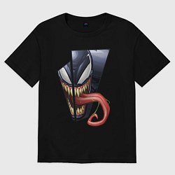Женская футболка оверсайз Venom with tongue sticking out