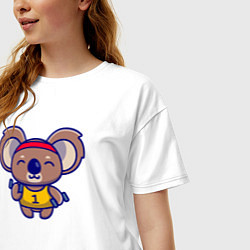 Футболка оверсайз женская Спортивная коала, цвет: белый — фото 2