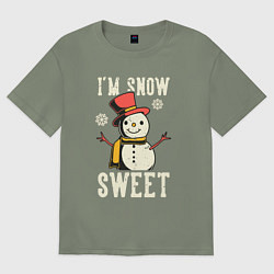 Футболка оверсайз женская Snowman, цвет: авокадо