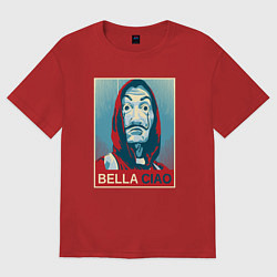 Футболка оверсайз женская Белла - чао, цвет: красный