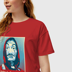 Футболка оверсайз женская Белла - чао, цвет: красный — фото 2