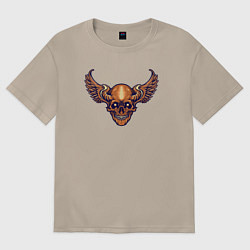 Футболка оверсайз женская Skull angel, цвет: миндальный
