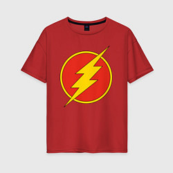 Футболка оверсайз женская Flash logo, цвет: красный
