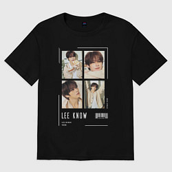 Футболка оверсайз женская Lee know stray kids cute, цвет: черный