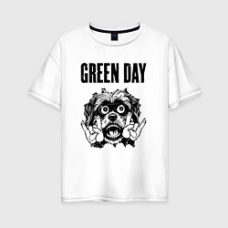 Футболка оверсайз женская Green Day - rock dog, цвет: белый