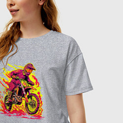 Футболка оверсайз женская Эндуро покатушки, цвет: меланж — фото 2