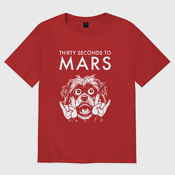 Футболка оверсайз женская Thirty Seconds to Mars rock dog, цвет: красный