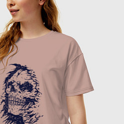 Футболка оверсайз женская Death face, цвет: пыльно-розовый — фото 2