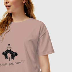 Футболка оверсайз женская Железный человек 3000 раз, цвет: пыльно-розовый — фото 2