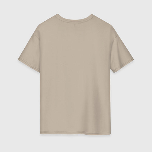 Женская футболка оверсайз Black blot star - minimalism / Миндальный – фото 2