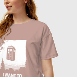 Футболка оверсайз женская Tardis believe, цвет: пыльно-розовый — фото 2