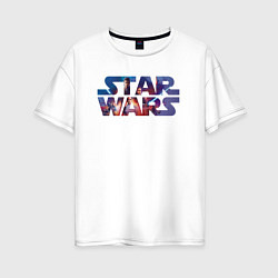 Футболка оверсайз женская Логотип - Звездные войны, цвет: белый