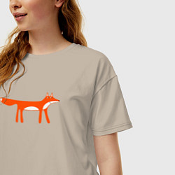 Футболка оверсайз женская Funny fox, цвет: миндальный — фото 2