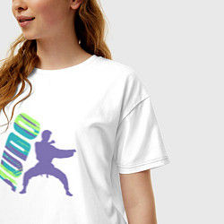Футболка оверсайз женская Judo fight, цвет: белый — фото 2